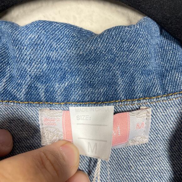 C+D+M Collection Womens Medium Esley Light Wash Denim Jacket Blue Button Up - Picture 8 of 8